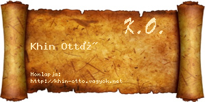 Khin Ottó névjegykártya