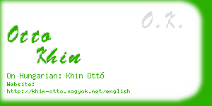 otto khin business card